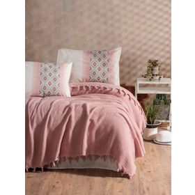 Cotton Box Papina Jakarlı Çift Kişilik Pudra Pike Takımı
