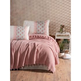 Cotton Box Papina Jakarlı Çift Kişilik Pudra Pike Takımı