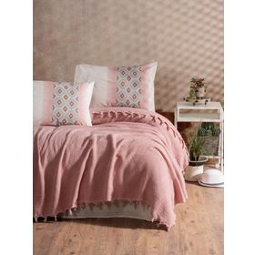 Cotton Box Papina Jakarlı Çift Kişilik Pudra Pike Takımı