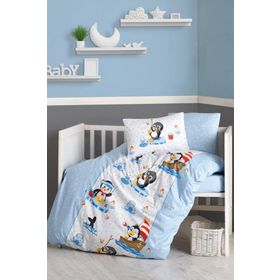 Cotton Box Penguen Mavi Bebek Nevresim Takımı