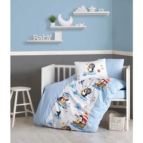 Cotton Box Penguen Mavi Bebek Nevresim Takımı