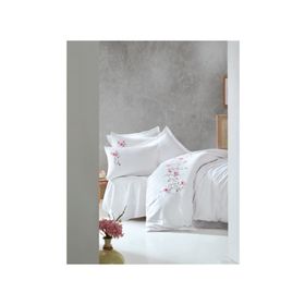 Cotton Box Perla Saten 3D Nakışlı Çift Kişilik Nevresim Takımı