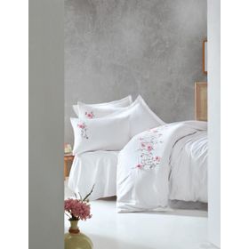 Cotton Box Perla Saten 3D Nakışlı Çift Kişilik Nevresim Takımı