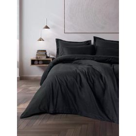 Cotton Box Plaid Ranforce Siyah Çift Kişilik Nevresim Takımı