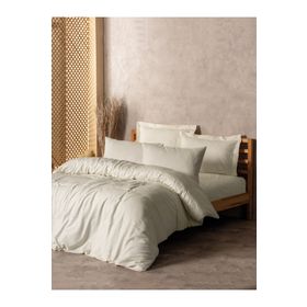 Cotton Box Plaid Ranforce Tek Kişilik Krem 160x220 cm Nevresim Takımı