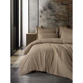 Cotton Box Plaid Ranforce Tek Kişilik Vizon 160x220 cm Nevresim Takımı