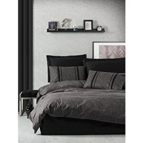 Cotton Box Plain Bitter Antrasit Siyah Çift Kişilik Nevresim Takım