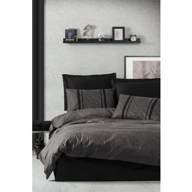 Cotton Box Plain Bitter Antrasit Siyah Çift Kişilik Nevresim Takım