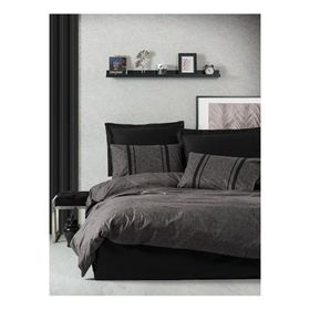 Cotton Box Plain Bitter Antrasit Siyah Çift Kişilik Nevresim Takım