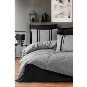 Cotton Box Plain Bitter Gri Siyah Tek Kişilik Nevresim Takımı