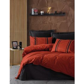 Cotton Box Plain Bitter Kiremit Siyah Çift Kişilik Nevresim Takım