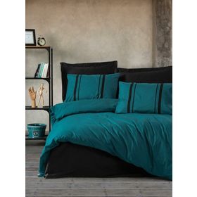 Cotton Box Plain Bitter Siyah Petrol Tek Kişilik Nevresim Takımı