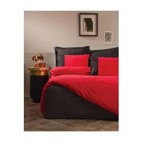 Cotton Box Plain Kırmızı Siyah Çift Kişilik Nevresim Takımı