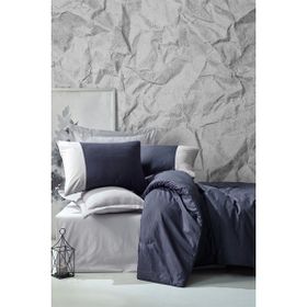 Cotton Box Plain Ranforce Lacivert Gri Çift Kişilik Nevresim Takımı