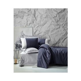 Cotton Box Plain Ranforce Lacivert Gri Çift Kişilik Nevresim Takımı