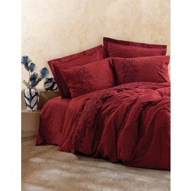 Cotton Box Plain Scooty Bordo Çift Kişilik Nevresim Takımı
