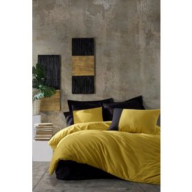 Cotton Box Plain Siyah Hardal Çift Kişilik Nevresim Takımı Seti