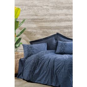 Cotton Box Plain Sooty Denim Çift Kişilik Nevresim Takımı