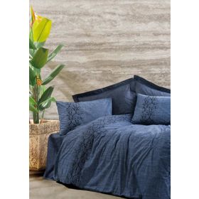 Cotton Box Plain Sooty Denim Çift Kişilik Nevresim Takımı