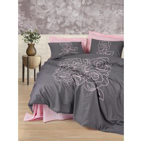 Cotton Box Primula Pembe Brode Ranforce Çift Kişilik Nevresim Takımı