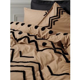 Cotton Box Puff Nakışlı Elio Bakır-Siyah Çift Kişilik Nevresim Takımı