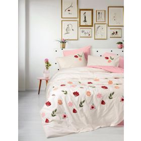 Cotton Box Puff Nakışlı Ranforce Çift Blossom Somon Kişilik Nevresim Takımı