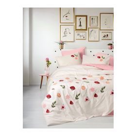 Cotton Box Puff Nakışlı Ranforce Çift Blossom Somon Kişilik Nevresim Takımı