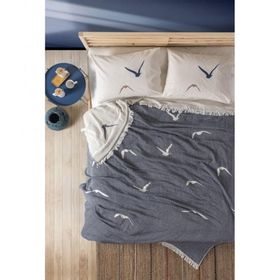 Cotton Box Puffin Easy Lacivert Çift Kişilik Pike Takımı