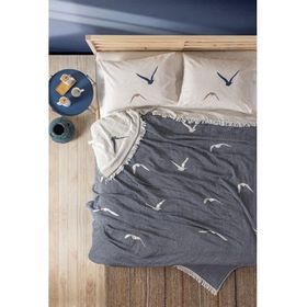 Cotton Box Puffin Easy Lacivert Çift Kişilik Pike Takımı