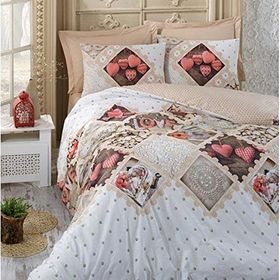 Cotton Box Ranforce Betsey Bej Çift Kişilik Nevresim Takımı