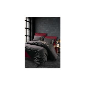 Cotton Box Sarita Brode Saten Bordo Çift Kişilik Nevresim Takımı