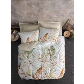 Cotton Box Saten Çift Kişilik Luster Bej 200x220 cm Nevresim Takımı
