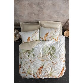 Cotton Box Saten Çift Kişilik Luster Bej 200x220 cm Nevresim Takımı
