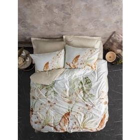 Cotton Box Saten Çift Kişilik Luster Bej 200x220 cm Nevresim Takımı