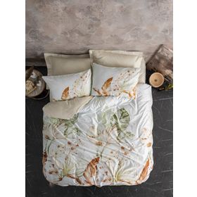 Cotton Box Saten Çift Kişilik Luster Bej Nevresim Takımı
