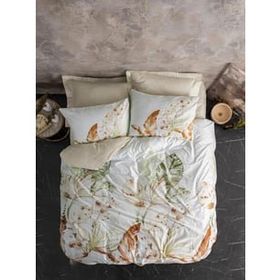 Cotton Box Saten Çift Kişilik Luster Bej Nevresim Takımı