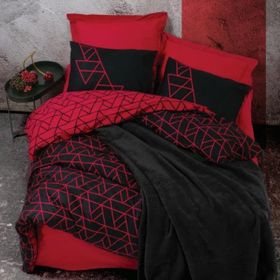 Cotton Box Shadow Bordo Çift Kişilik Battaniyeli Nevresim Takımı