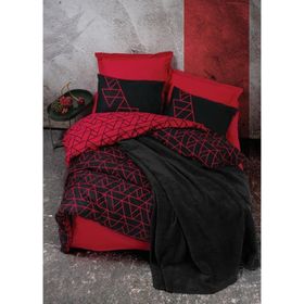 Cotton Box Shadow Bordo Çift Kişilik Battaniyeli Nevresim Takımı