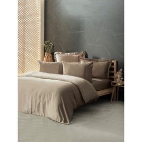 Cotton Box Silky İpek Bej 280 x 280 cm Çift Kişilik Nevresim Takımı