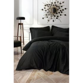 Cotton Box Silky Saten Siyah Çift Kişilik Nevresim Takımı