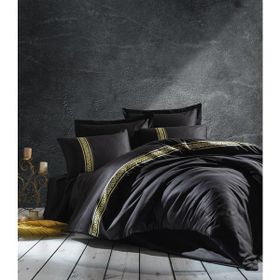 Cotton Box Siyah Çift Kişilik Saten 200 x 220 cm Nevresim Takımı