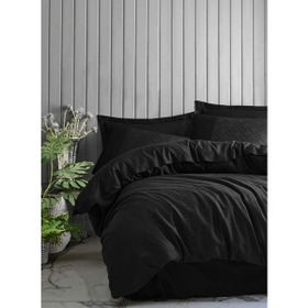 Cotton Box Siyah Çift Kişilik Saten 200 x 220 cm Nevresim Takımı