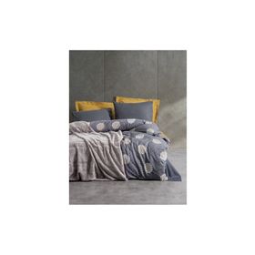 Cotton Box Smooth Gri Çift Kişilik Trim Battaniyeli Nevresim Takımı