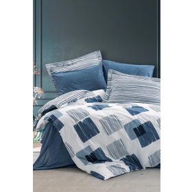 Cotton Box Solito İndigo Modern Tek Kişilik 160x220 cm Nevresim Takımı