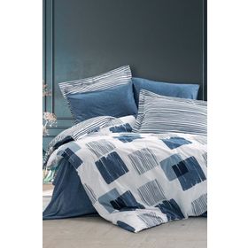 Cotton Box Solito İndigo Modern Tek Kişilik 160x220 cm Nevresim Takımı