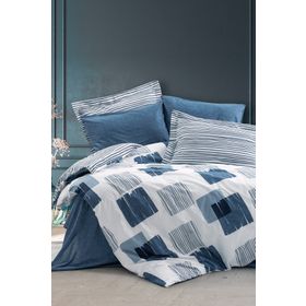 Cotton Box Solito İndigo Modern Tek Kişilik 160x220 cm Nevresim Takımı