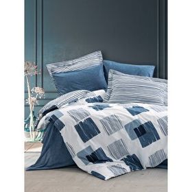 Cotton Box Solito İndigo Modern Tek Kişilik 160x220 cm Nevresim Takımı