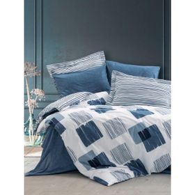 Cotton Box Solito İndigo Modern Tek Kişilik 160x220 cm Nevresim Takımı