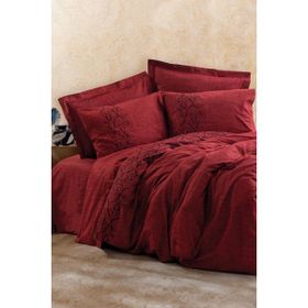 Cotton Box Sooty Bordo Plain Çift Kişilik Nevresim Takımı