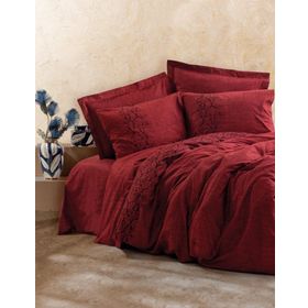 Cotton Box Sooty Bordo Plain Çift Kişilik Nevresim Takımı